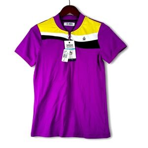 Penguin Munsingwear Purple Cactus Flower Womens Quarter Zip Performance Shirt S